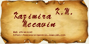 Kazimira Mećavin vizit kartica